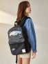 Letter Graphic Embroidery Design Classic Backpack