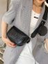 Mini Crocodile Embossed Square Bag With Coin Case