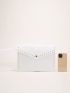 Studded Decor Flap Square Bag