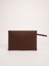Studded Decor Felt Clutch Bag