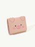 Cartoon Piggy Pattern Fold Small Wallet