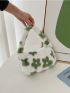 Allover Floral Graphic Fluffy Baguette Bag