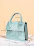 Mini Crocodile Embossed Chain Flap Square Bag