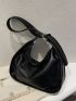 Minimalist Buckle Decor Baguette Bag