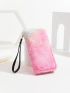 Ombre Fluffy Long Wallet With Wristlet