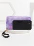 Ombre Fluffy Long Wallet With Wristlet