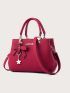 Pebble Embossed Bucket Bag With Bow Charm