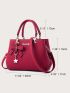Pebble Embossed Bucket Bag With Bow Charm