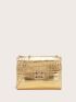 Mini Crocodile Embossed Chain Square Bag