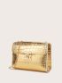 Mini Crocodile Embossed Chain Square Bag