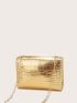 Mini Crocodile Embossed Chain Square Bag