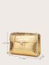 Mini Crocodile Embossed Chain Square Bag
