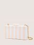 Striped Pattern Chain Box Bag
