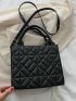 Quilted Embossed Zip Square Bag