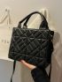 Quilted Embossed Zip Square Bag