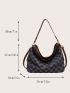 Geometric Graphic Letter Patch Shoulder Bag
