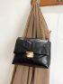 Metal Decor Quilted Pattern Square Bag