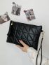 Tassel Decor Quilted Pattern Square Bag