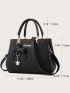 Pebble Embossed Bucket Bag With Bow Charm