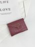 Metal Decor Crocodile Embossed Small Wallet