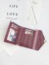 Metal Decor Crocodile Embossed Small Wallet