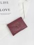 Metal Decor Crocodile Embossed Small Wallet