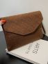 Minimalist Quilted Felt Flap Clutch Bag