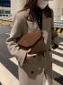 Minimalist Quilted Felt Flap Clutch Bag
