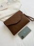 Minimalist Quilted Felt Flap Clutch Bag