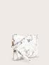 Butterfly Decor Marble Pattern Clutch Bag