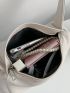 Litchi Embossed Zip Square Bag