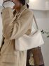 Litchi Embossed Zip Square Bag