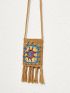 Tassel Decor Crossbody Crochet Bag