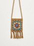 Tassel Decor Crossbody Crochet Bag