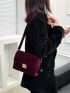 Quilted Turn-lock Velvet Crossbody Bag
