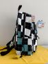 Colorblock Patch & Knot Decor Backpack