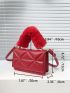 Mini Fluffy Detail Quilted Flap Square Bag