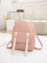 Mini Minimalist Button Decor Flap Backpack