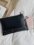 Metallic Decor Square Bag With Wristlet