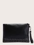 Metallic Decor Square Bag With Wristlet