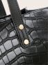 4pcs Croc Embossed Tote Bag Set
