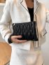 Quilted Clutch Bag With Wristlet