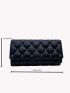Studded Decor Quilted Flap Long Wallet