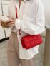 Geo Embossed Flap Square Bag