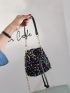 Mini Sequin Decor Drawstring Bucket Bag