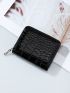 Crocodile Embossed Zip Coin Case