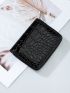 Crocodile Embossed Zip Coin Case