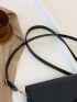 Crocodile Embossed Flap Square Bag