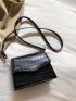 Crocodile Embossed Flap Square Bag