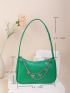 Chain Decor Baguette Bag